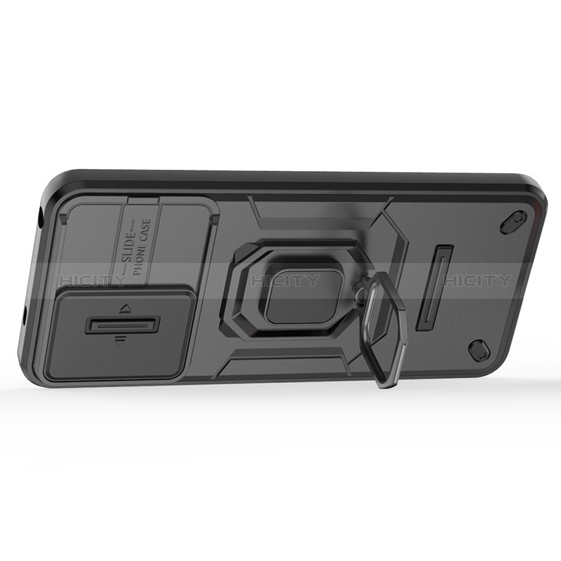 Custodia Silicone e Plastica Opaca Cover con Magnetico Anello Supporto K1C per Xiaomi Redmi Note 12 4G