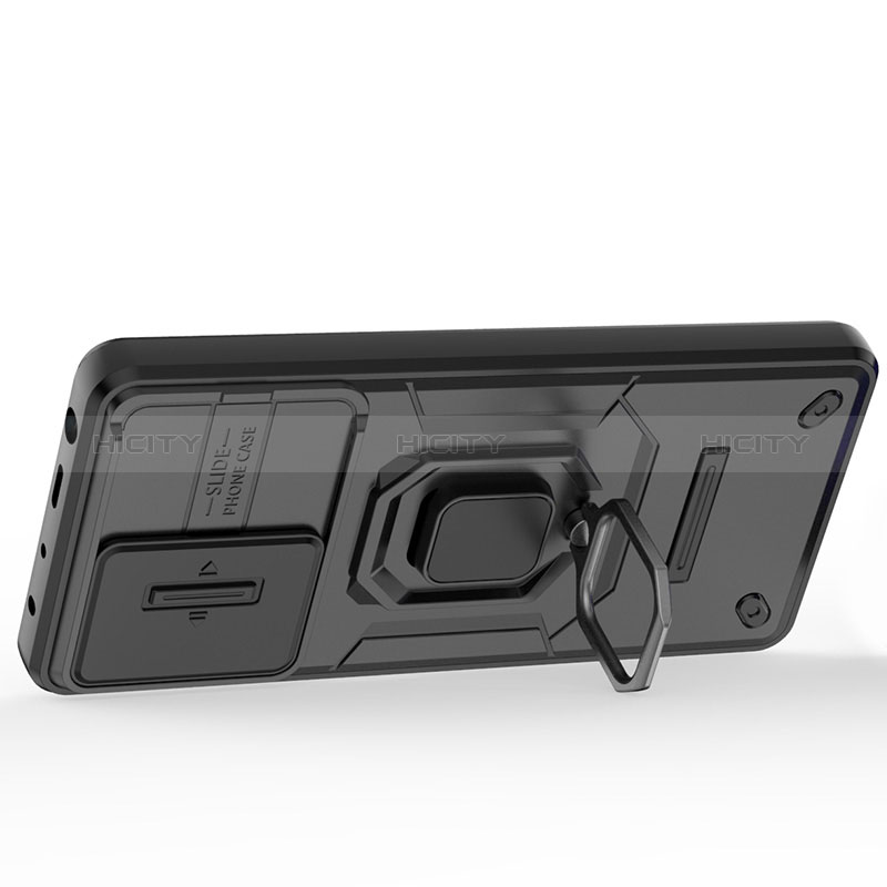 Custodia Silicone e Plastica Opaca Cover con Magnetico Anello Supporto K1C per Xiaomi Redmi Note 12 Pro+ Plus 5G
