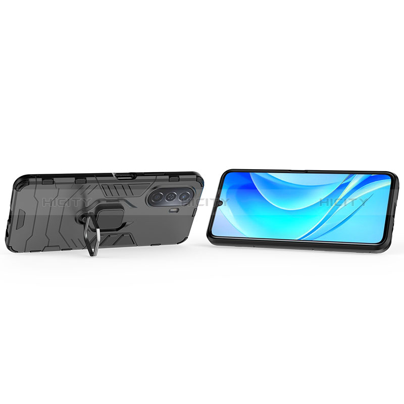 Custodia Silicone e Plastica Opaca Cover con Magnetico Anello Supporto KC1 per Huawei Enjoy 50