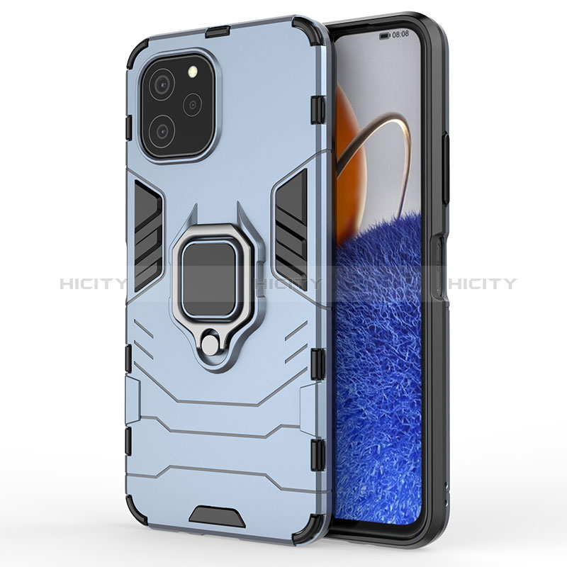 Custodia Silicone e Plastica Opaca Cover con Magnetico Anello Supporto KC1 per Huawei Enjoy 50z