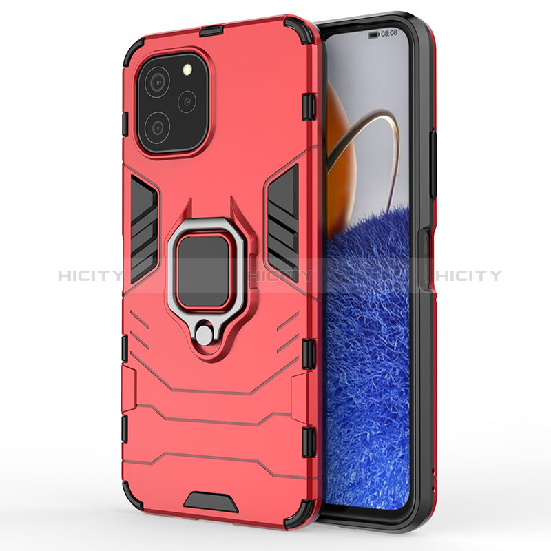 Custodia Silicone e Plastica Opaca Cover con Magnetico Anello Supporto KC1 per Huawei Enjoy 50z