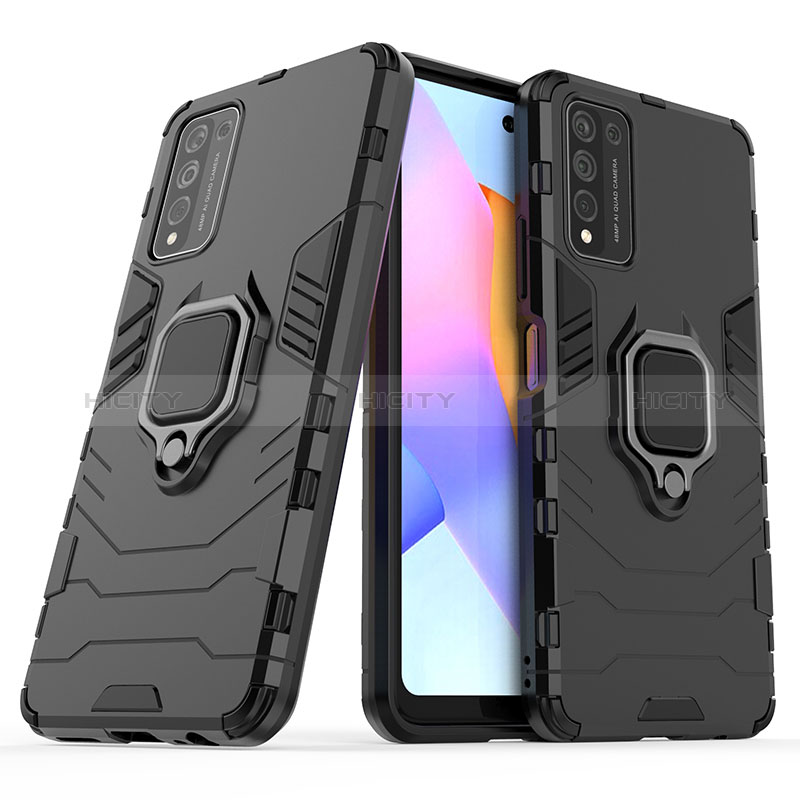 Custodia Silicone e Plastica Opaca Cover con Magnetico Anello Supporto KC1 per Huawei Honor 10X Lite