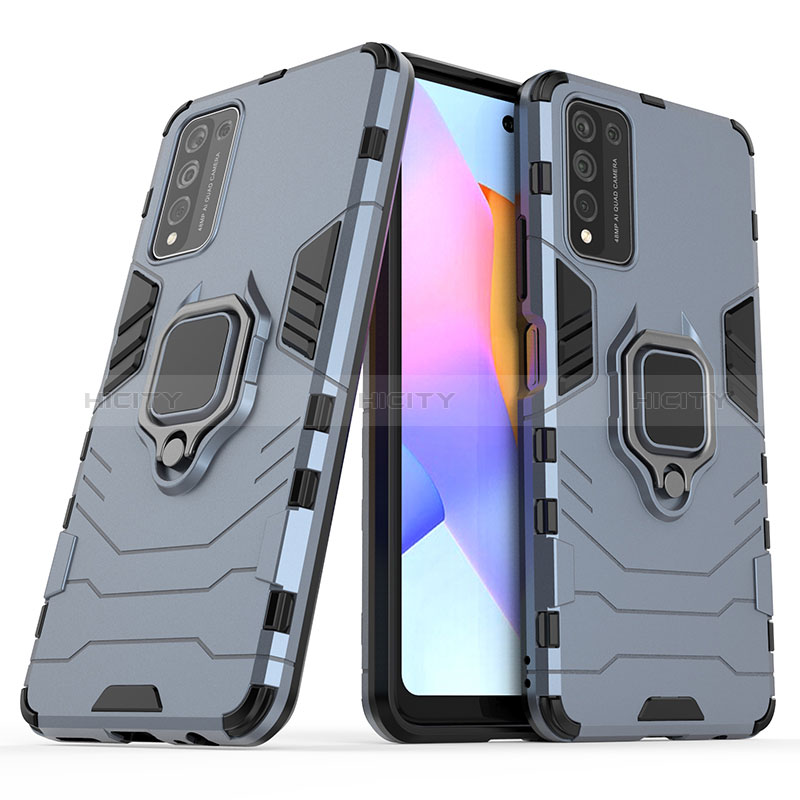 Custodia Silicone e Plastica Opaca Cover con Magnetico Anello Supporto KC1 per Huawei Honor 10X Lite