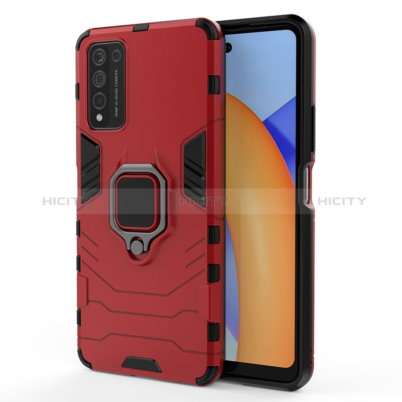 Custodia Silicone e Plastica Opaca Cover con Magnetico Anello Supporto KC1 per Huawei Honor 10X Lite