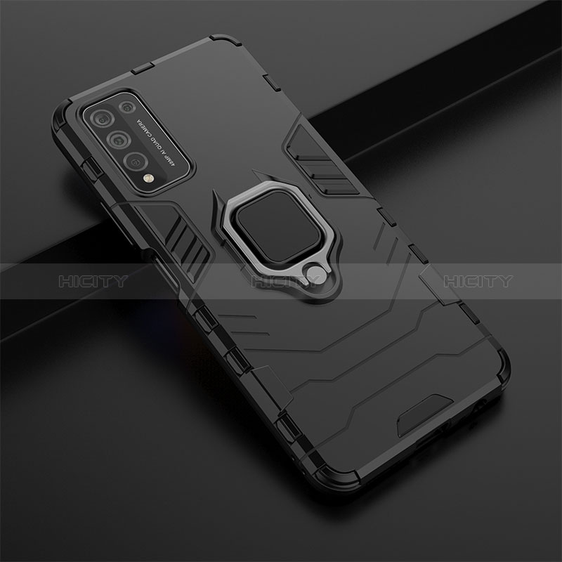 Custodia Silicone e Plastica Opaca Cover con Magnetico Anello Supporto KC1 per Huawei Honor 10X Lite