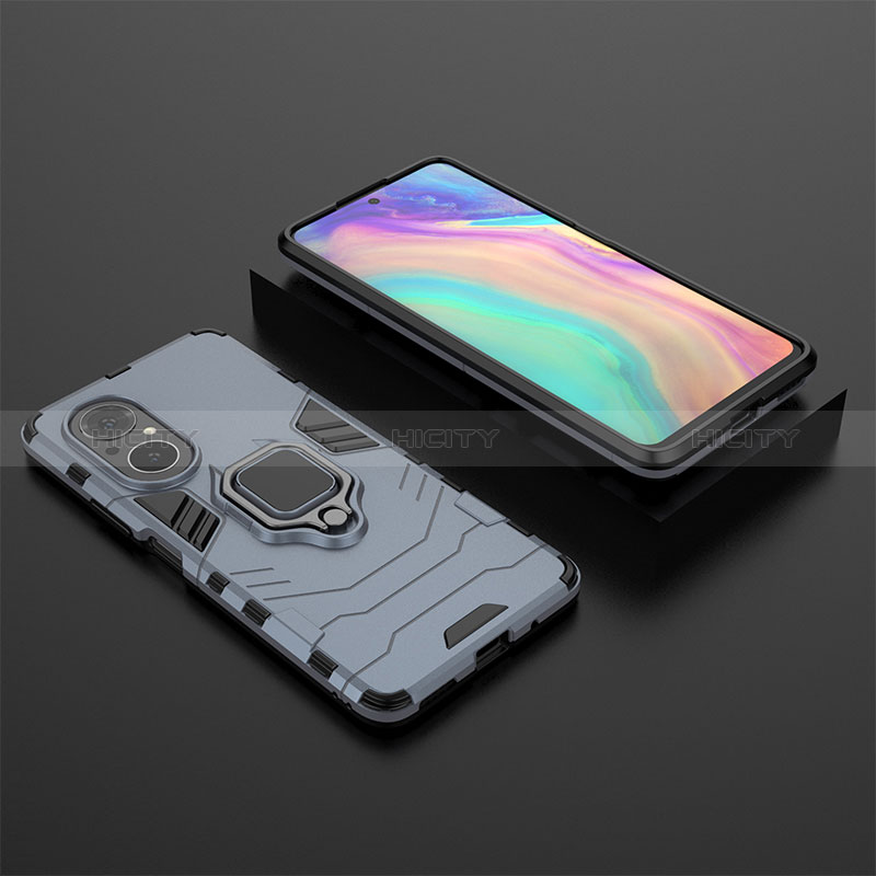 Custodia Silicone e Plastica Opaca Cover con Magnetico Anello Supporto KC1 per Huawei Honor 50 SE 5G