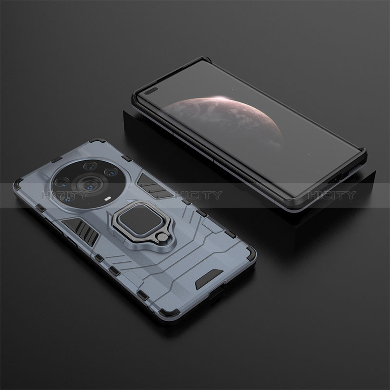 Custodia Silicone e Plastica Opaca Cover con Magnetico Anello Supporto KC1 per Huawei Honor Magic3 Pro+ Plus 5G