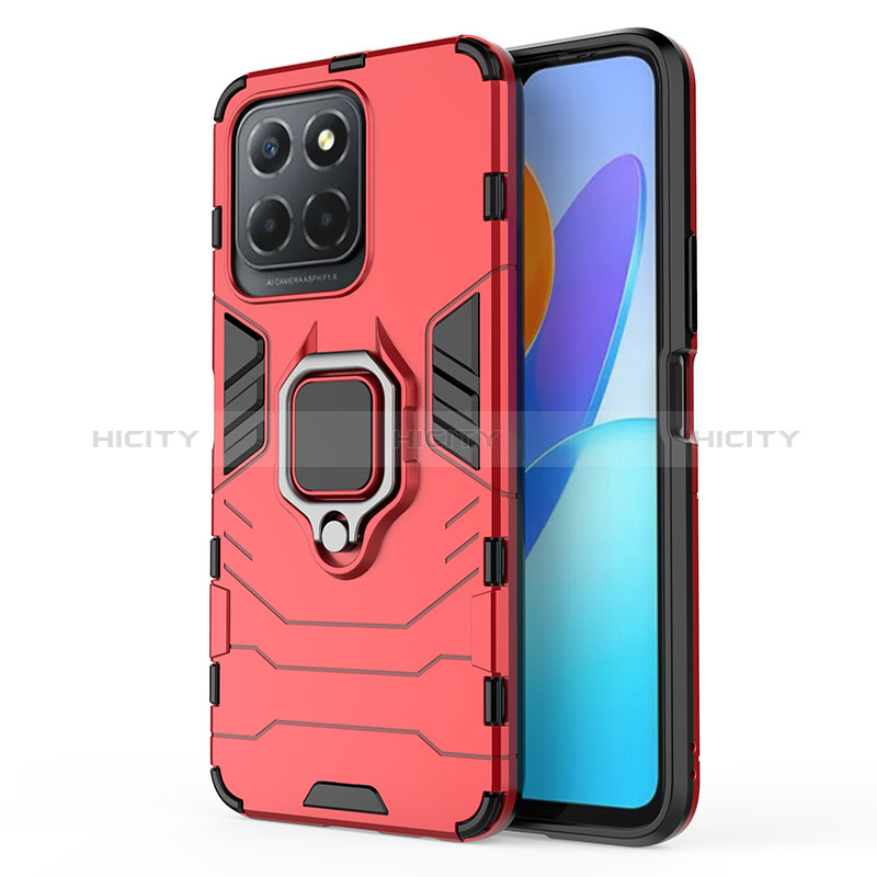 Custodia Silicone e Plastica Opaca Cover con Magnetico Anello Supporto KC1 per Huawei Honor X6 5G