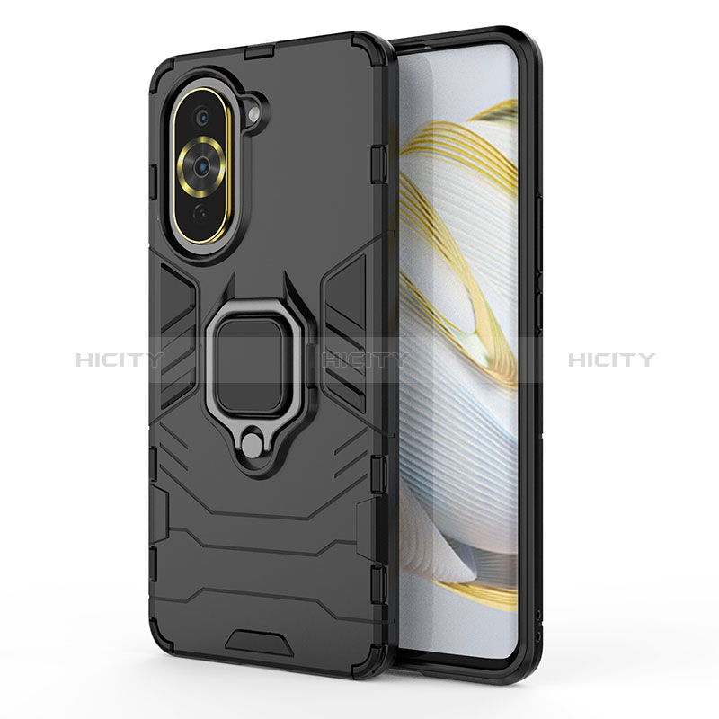 Custodia Silicone e Plastica Opaca Cover con Magnetico Anello Supporto KC1 per Huawei Nova 10 Pro