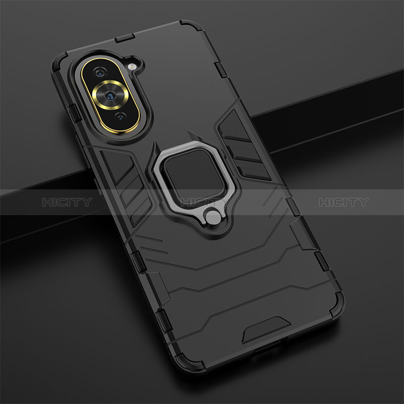 Custodia Silicone e Plastica Opaca Cover con Magnetico Anello Supporto KC1 per Huawei Nova 10 Pro