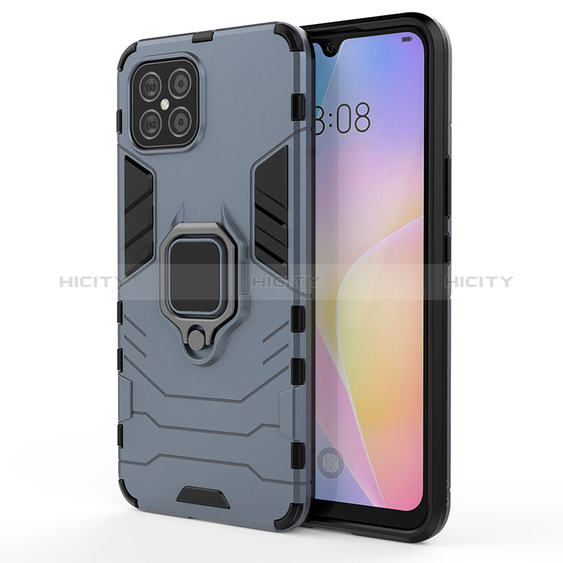 Custodia Silicone e Plastica Opaca Cover con Magnetico Anello Supporto KC1 per Huawei Nova 8 SE 4G