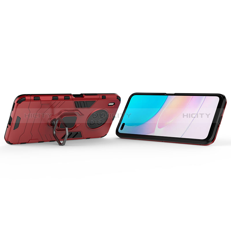 Custodia Silicone e Plastica Opaca Cover con Magnetico Anello Supporto KC1 per Huawei Nova 8i