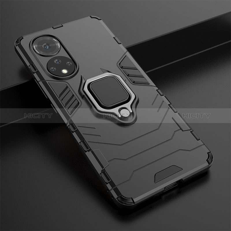 Custodia Silicone e Plastica Opaca Cover con Magnetico Anello Supporto KC1 per Huawei Nova 9