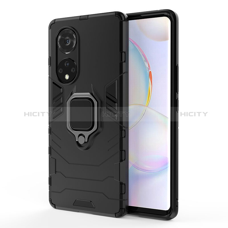 Custodia Silicone e Plastica Opaca Cover con Magnetico Anello Supporto KC1 per Huawei Nova 9 Pro