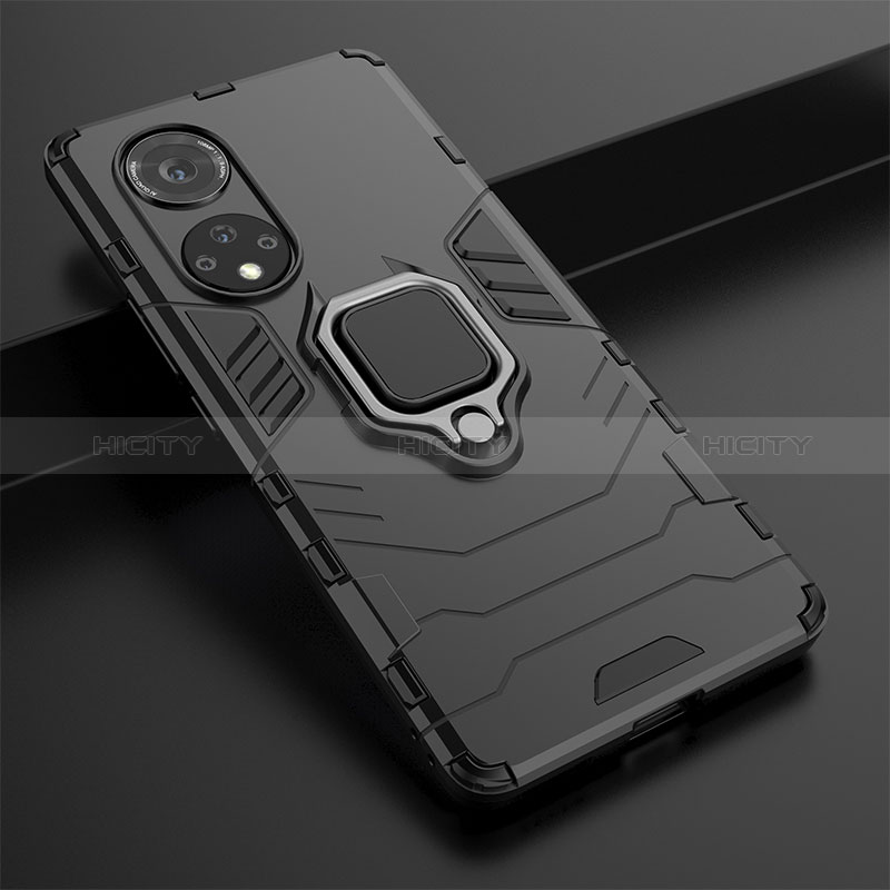 Custodia Silicone e Plastica Opaca Cover con Magnetico Anello Supporto KC1 per Huawei Nova 9 Pro