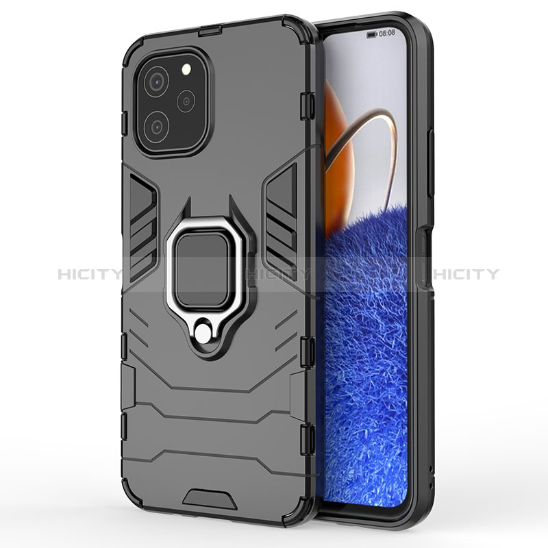 Custodia Silicone e Plastica Opaca Cover con Magnetico Anello Supporto KC1 per Huawei Nova Y61