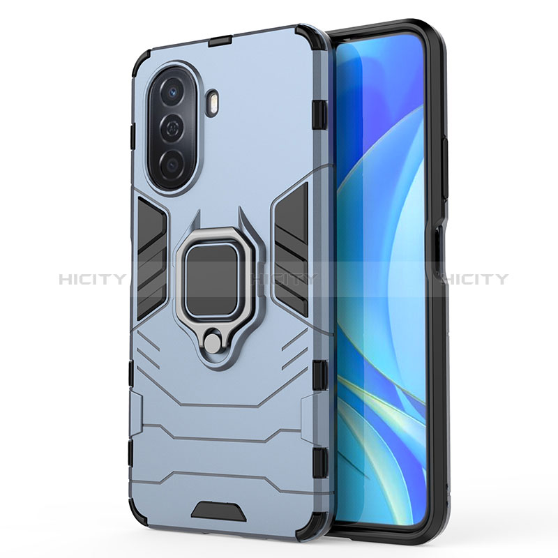 Custodia Silicone e Plastica Opaca Cover con Magnetico Anello Supporto KC1 per Huawei Nova Y70