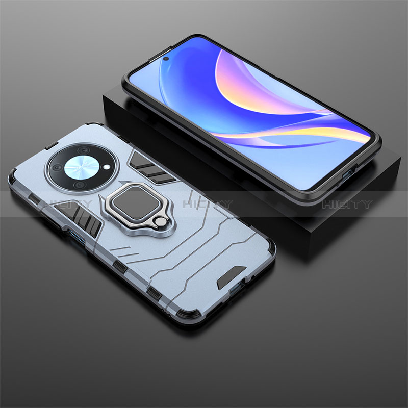 Custodia Silicone e Plastica Opaca Cover con Magnetico Anello Supporto KC1 per Huawei Nova Y90