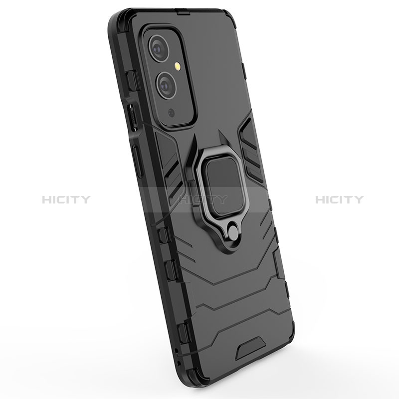 Custodia Silicone e Plastica Opaca Cover con Magnetico Anello Supporto KC1 per OnePlus 9 5G