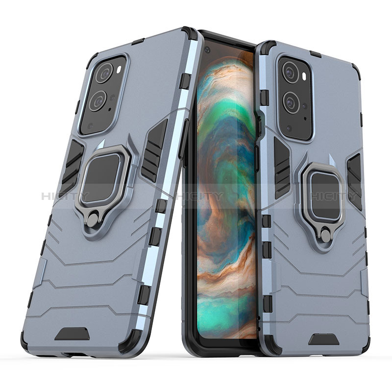 Custodia Silicone e Plastica Opaca Cover con Magnetico Anello Supporto KC1 per OnePlus 9 Pro 5G