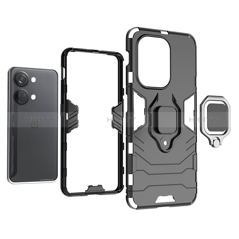 Custodia Silicone e Plastica Opaca Cover con Magnetico Anello Supporto KC1 per OnePlus Ace 2V 5G