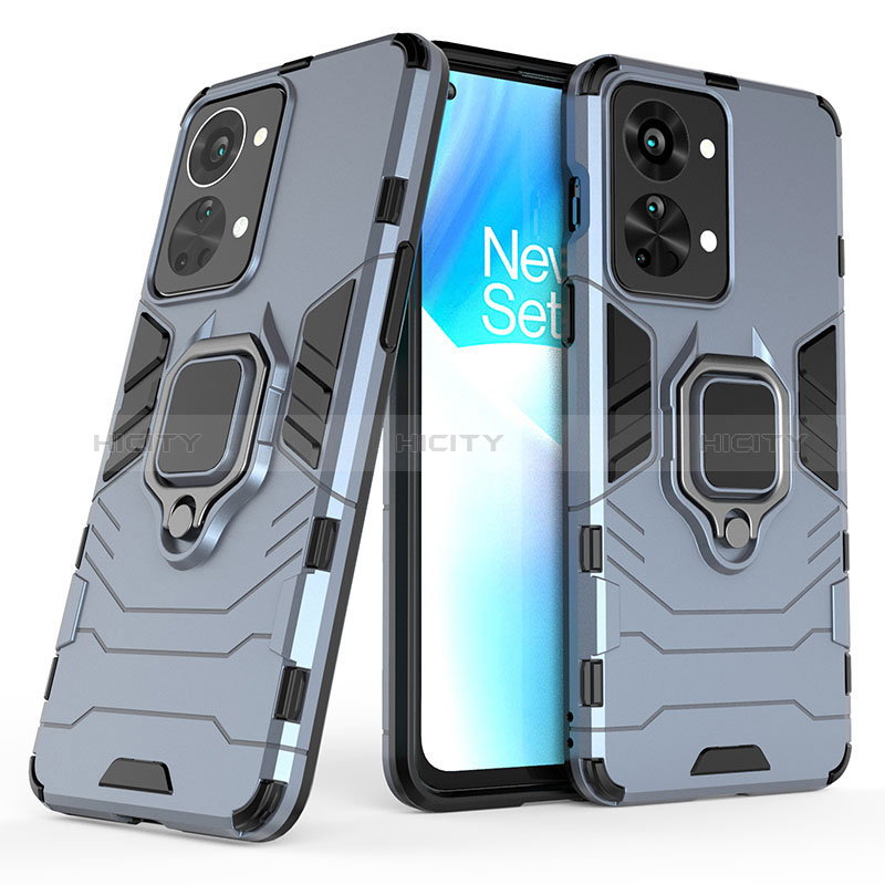 Custodia Silicone e Plastica Opaca Cover con Magnetico Anello Supporto KC1 per OnePlus Nord 2T 5G