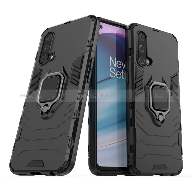 Custodia Silicone e Plastica Opaca Cover con Magnetico Anello Supporto KC1 per OnePlus Nord CE 5G