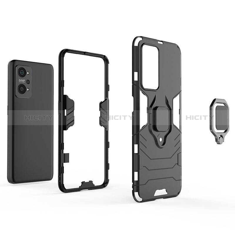 Custodia Silicone e Plastica Opaca Cover con Magnetico Anello Supporto KC1 per Realme GT Neo 3T 5G