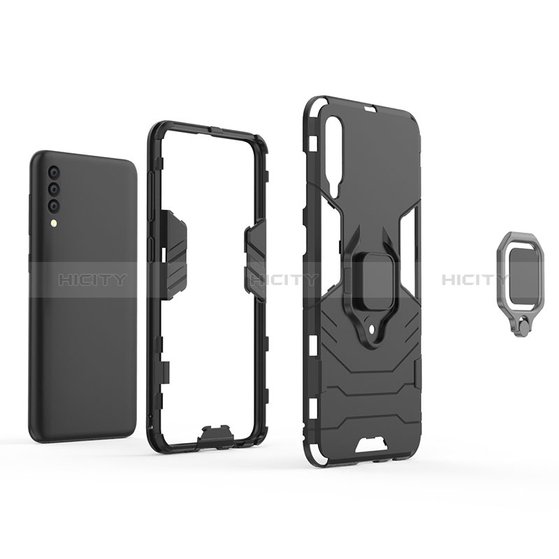 Custodia Silicone e Plastica Opaca Cover con Magnetico Anello Supporto KC1 per Samsung Galaxy A30S