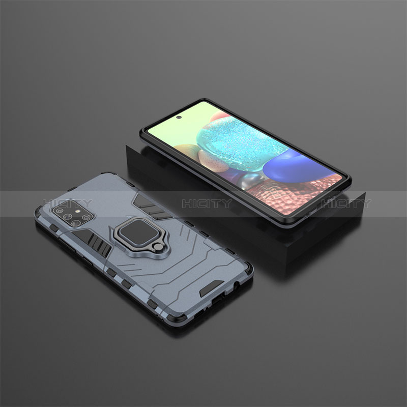 Custodia Silicone e Plastica Opaca Cover con Magnetico Anello Supporto KC1 per Samsung Galaxy A71 5G