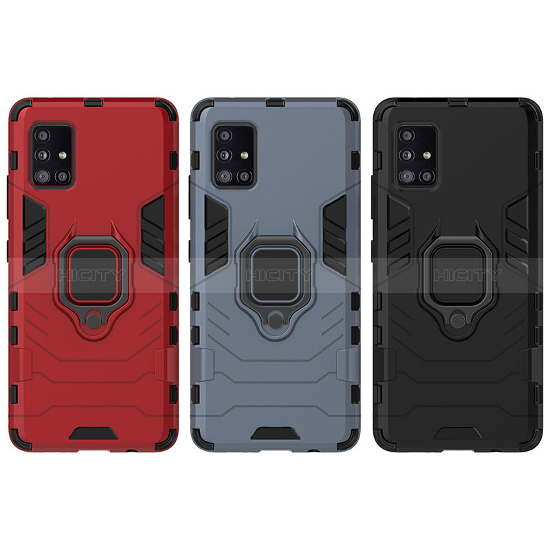 Custodia Silicone e Plastica Opaca Cover con Magnetico Anello Supporto KC1 per Samsung Galaxy M40S