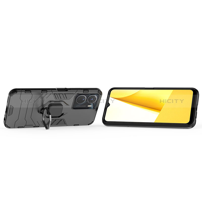 Custodia Silicone e Plastica Opaca Cover con Magnetico Anello Supporto KC1 per Vivo Y16