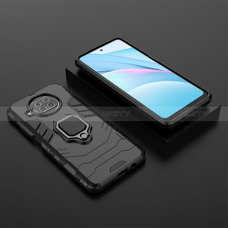 Custodia Silicone e Plastica Opaca Cover con Magnetico Anello Supporto KC1 per Xiaomi Mi 10i 5G