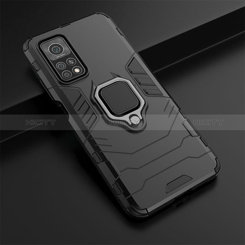 Custodia Silicone e Plastica Opaca Cover con Magnetico Anello Supporto KC1 per Xiaomi Mi 10T 5G