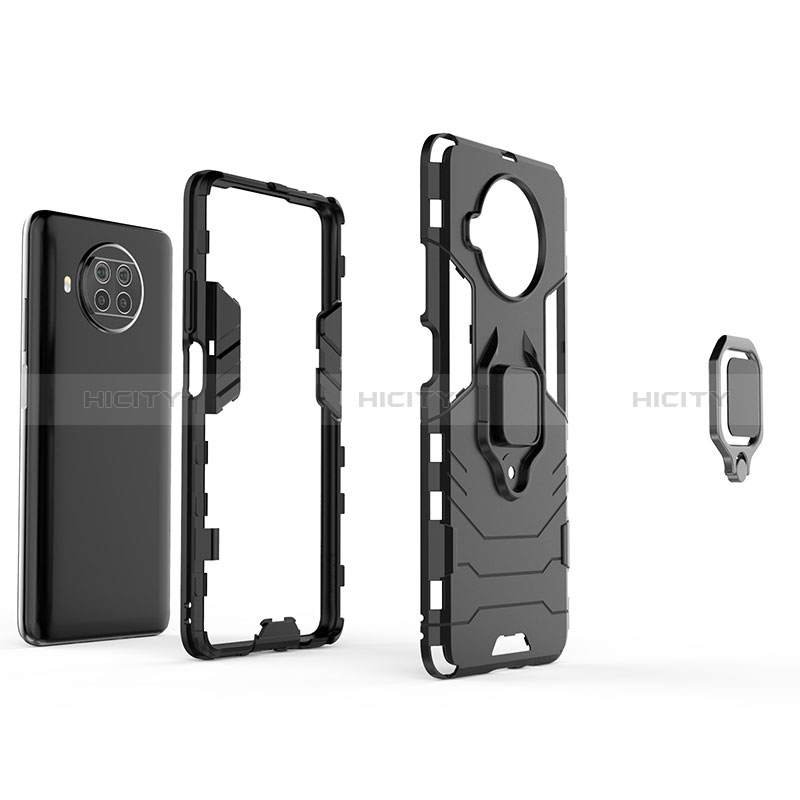 Custodia Silicone e Plastica Opaca Cover con Magnetico Anello Supporto KC1 per Xiaomi Mi 10T Lite 5G