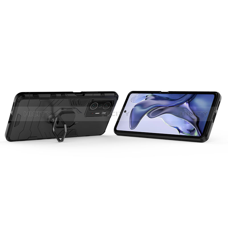 Custodia Silicone e Plastica Opaca Cover con Magnetico Anello Supporto KC1 per Xiaomi Mi 11T 5G