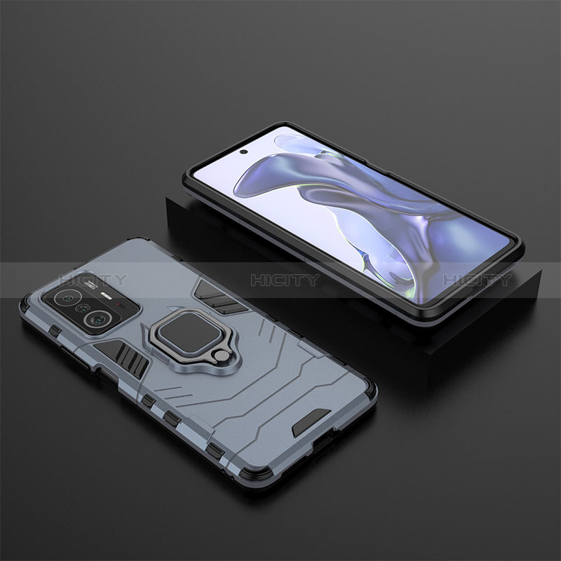 Custodia Silicone e Plastica Opaca Cover con Magnetico Anello Supporto KC1 per Xiaomi Mi 11T 5G