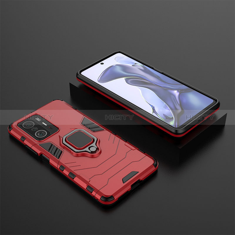 Custodia Silicone e Plastica Opaca Cover con Magnetico Anello Supporto KC1 per Xiaomi Mi 11T Pro 5G