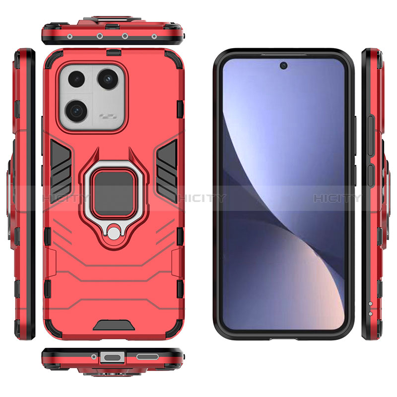 Custodia Silicone e Plastica Opaca Cover con Magnetico Anello Supporto KC1 per Xiaomi Mi 13 5G