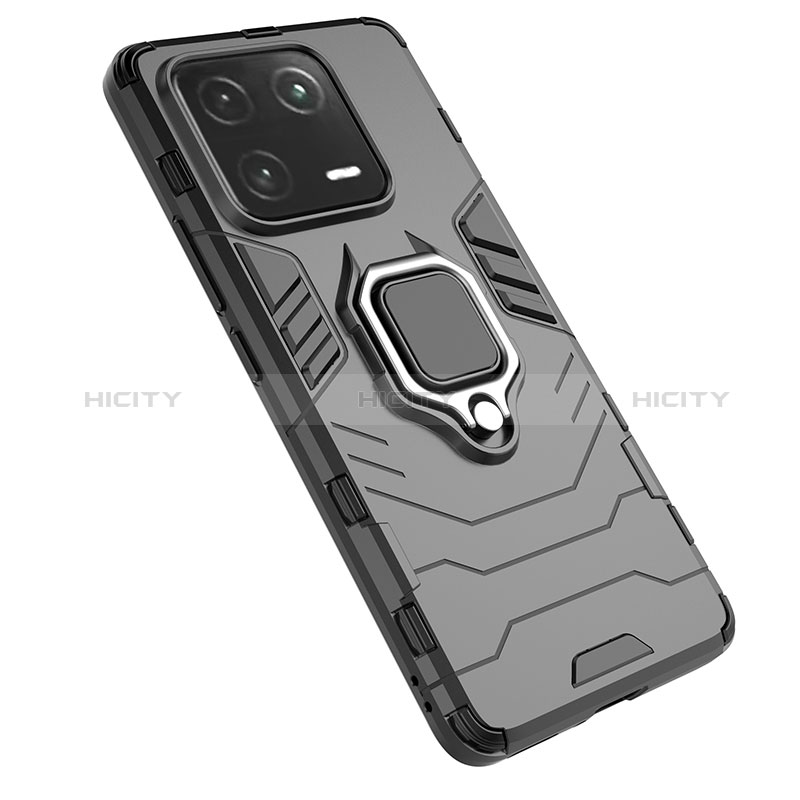 Custodia Silicone e Plastica Opaca Cover con Magnetico Anello Supporto KC1 per Xiaomi Mi 13 Pro 5G