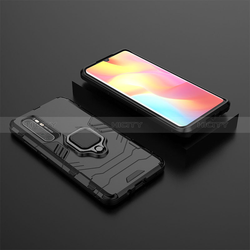 Custodia Silicone e Plastica Opaca Cover con Magnetico Anello Supporto KC1 per Xiaomi Mi Note 10 Lite