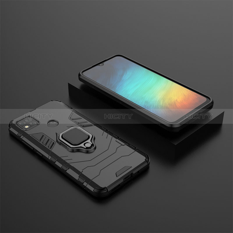 Custodia Silicone e Plastica Opaca Cover con Magnetico Anello Supporto KC1 per Xiaomi POCO C3