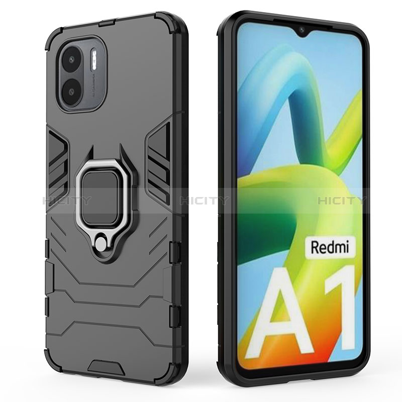 Custodia Silicone e Plastica Opaca Cover con Magnetico Anello Supporto KC1 per Xiaomi Poco C50