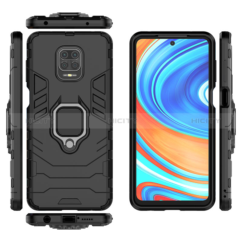 Custodia Silicone e Plastica Opaca Cover con Magnetico Anello Supporto KC1 per Xiaomi Poco M2 Pro