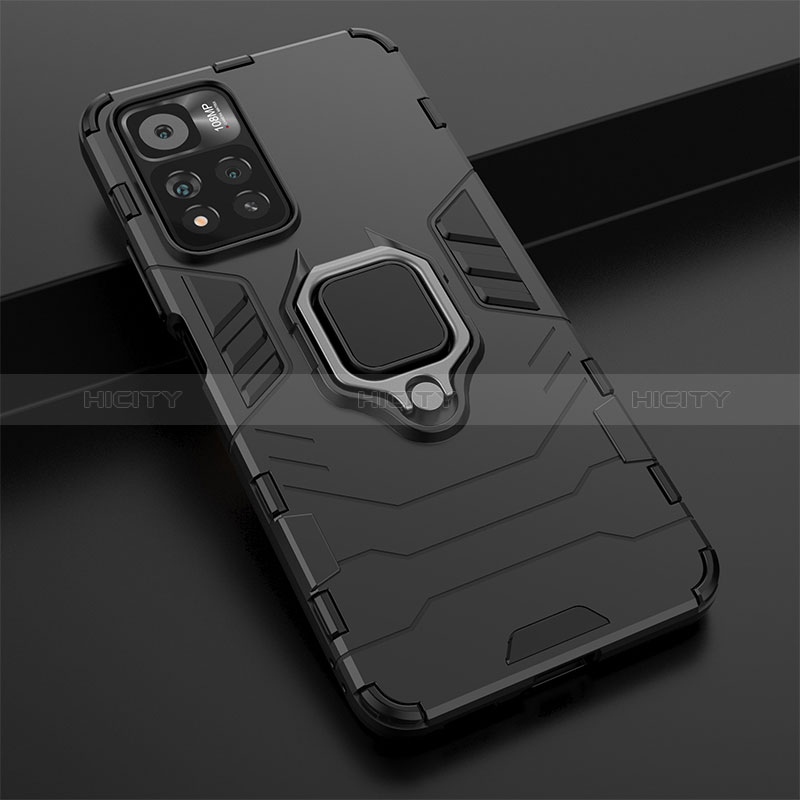 Custodia Silicone e Plastica Opaca Cover con Magnetico Anello Supporto KC1 per Xiaomi Poco X4 NFC