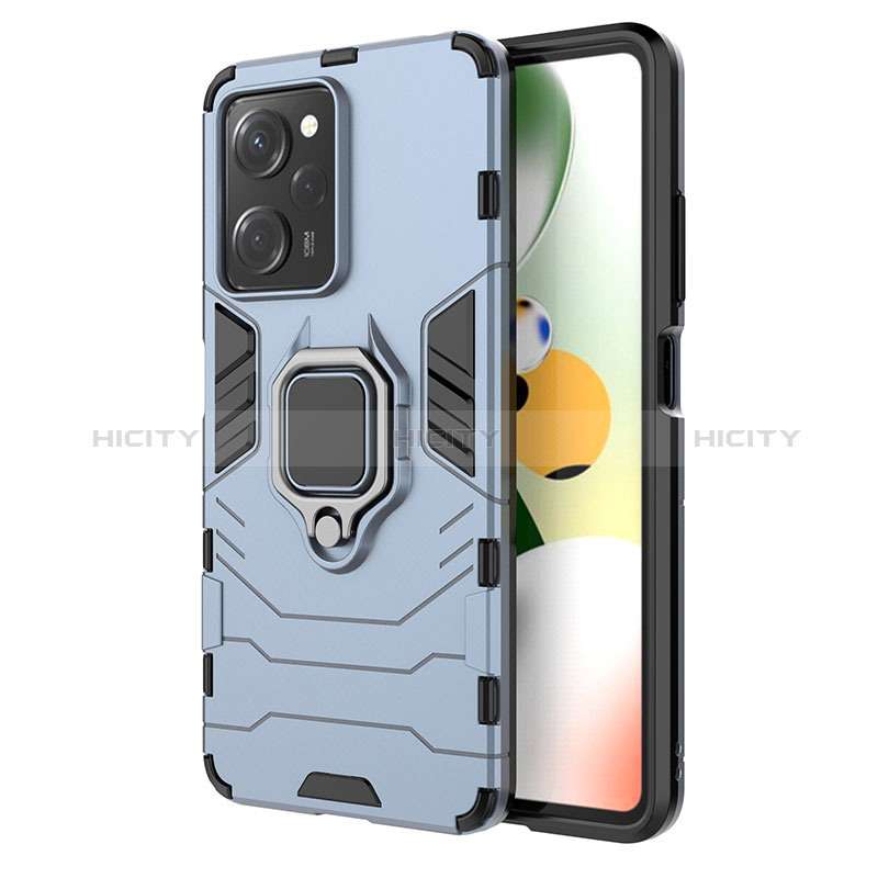 Custodia Silicone e Plastica Opaca Cover con Magnetico Anello Supporto KC1 per Xiaomi Poco X5 Pro 5G