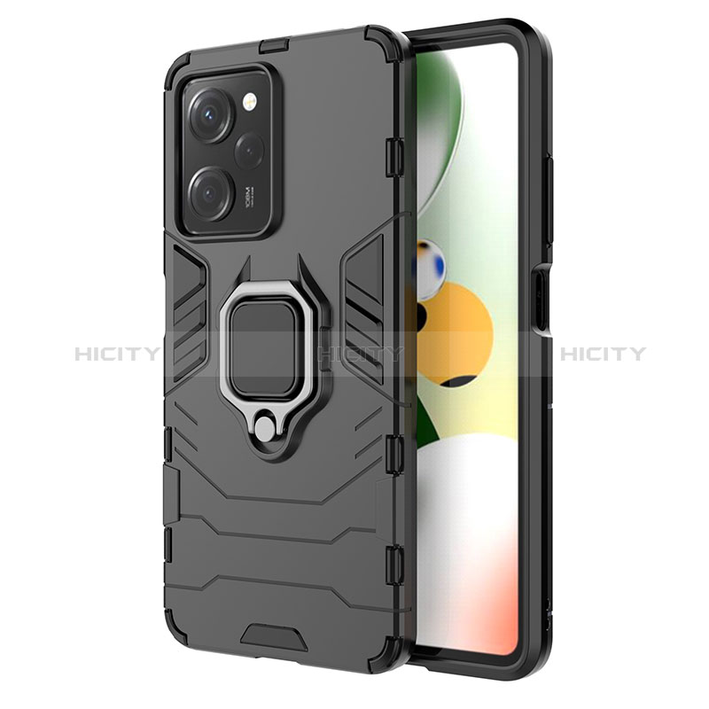 Custodia Silicone e Plastica Opaca Cover con Magnetico Anello Supporto KC1 per Xiaomi Poco X5 Pro 5G