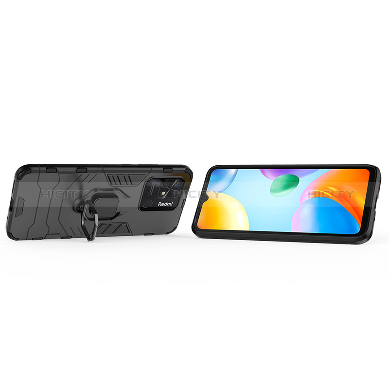 Custodia Silicone e Plastica Opaca Cover con Magnetico Anello Supporto KC1 per Xiaomi Redmi 10 India