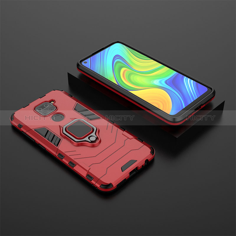 Custodia Silicone e Plastica Opaca Cover con Magnetico Anello Supporto KC1 per Xiaomi Redmi 10X 4G