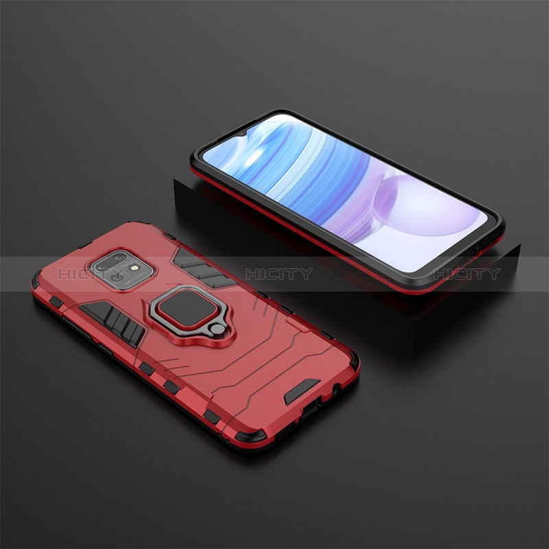 Custodia Silicone e Plastica Opaca Cover con Magnetico Anello Supporto KC1 per Xiaomi Redmi 10X 5G